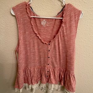 Anthropologie Tank Top, Medium, pink/white